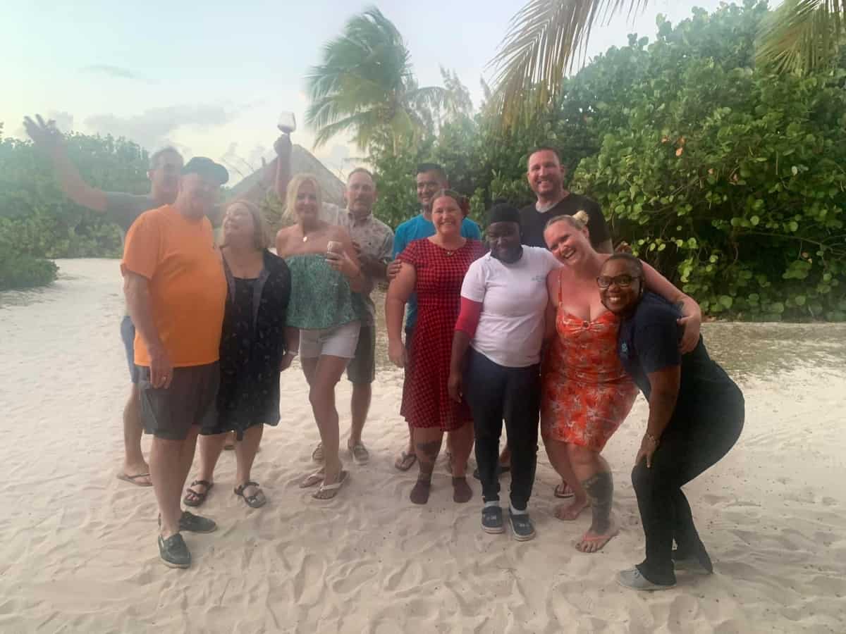 Travelers infront of Anegada Beach Club